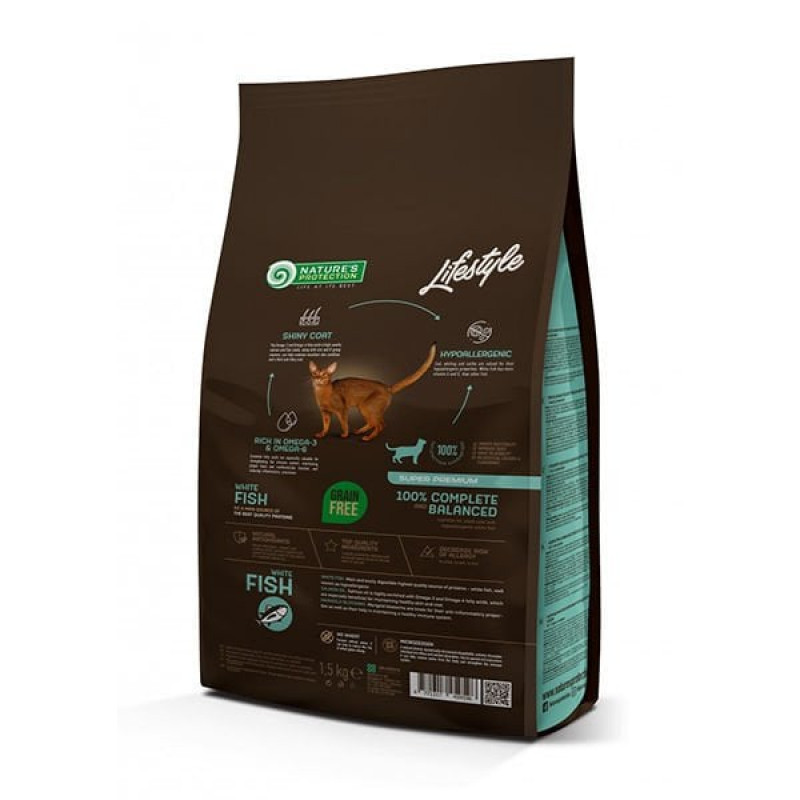 Nature's Protection 1,5 Kg Lifestyle Grain Free Beyaz Balık | Yetişkin Kuru Kedi Maması