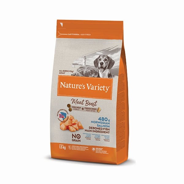 Nature's Variety 1,5 Kg Meat Boost Adult Norveç Somonu | Yetişkin Köpek Kuru Maması