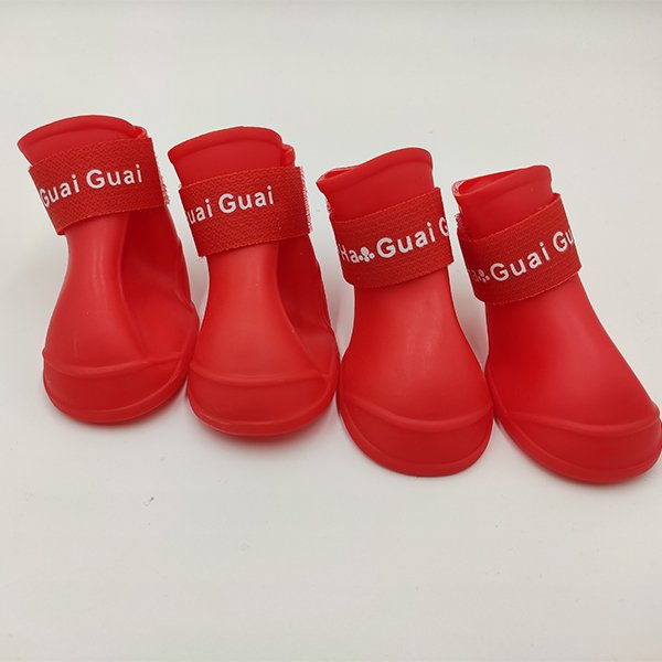 Nunbell Silikon Yürüyüş Botu Kırmızı L | Köpek Patik Ayakkabısı