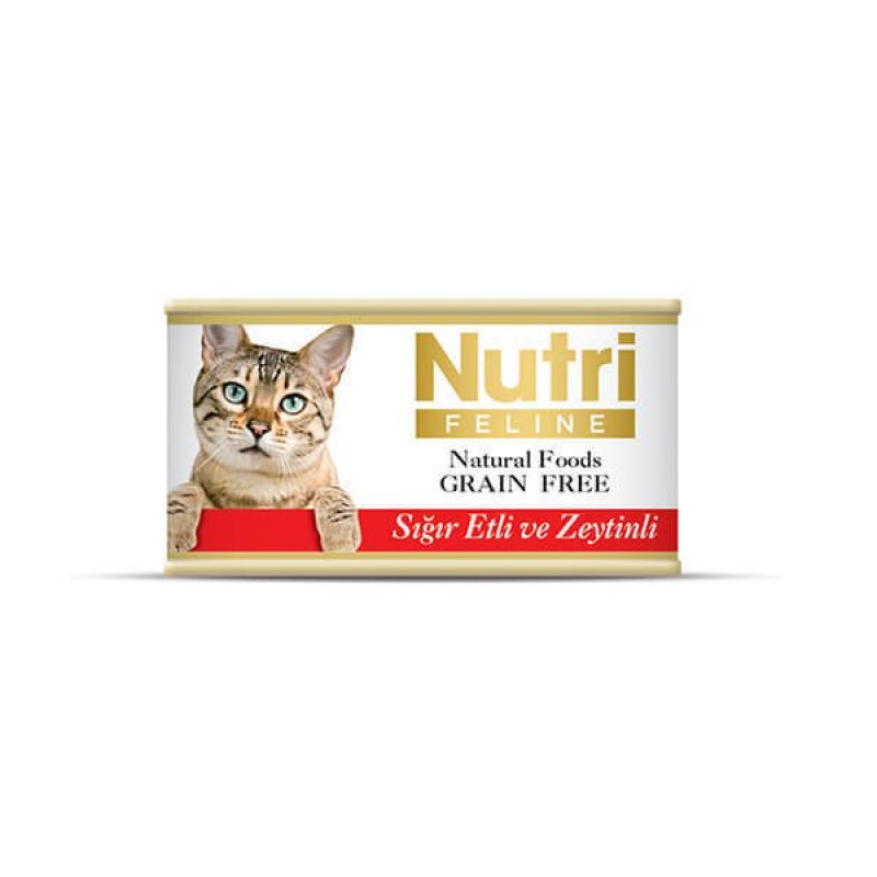 Nutri Feline 85 Gr Sığır Etli Zeytinli Tahılsız Nutri Feline 85 Gr Sığır Etli Zeytinli Tahılsız