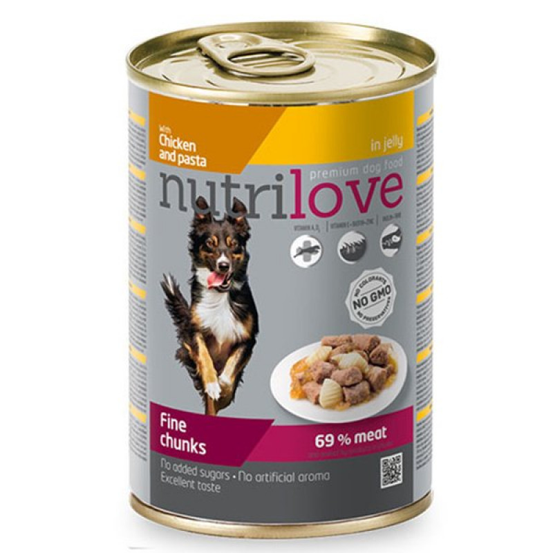 Nutrilove 415 gr Tavuk ve Makarna Parça Etli | Yetişkin Köpek Konserve Maması Nutrilove 415 gr Tavuk ve Makarna Parça Etli | Yetişkin Köpek Konserve Maması