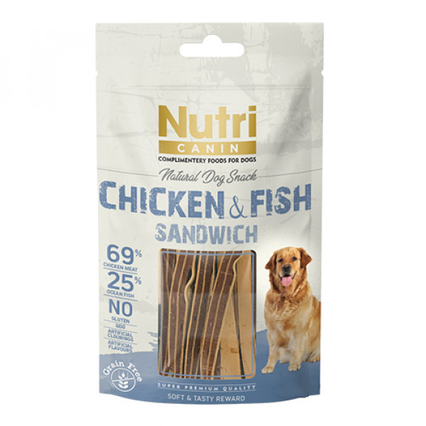 Nutri Canin 80 Gr Chicken & Fish Sandwich | Köpek Atıştırmalık Ödül Maması