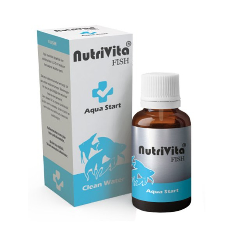 NutriVita 30 Ml Fish Aqua Start Su Düzenleyici ve Berraklaştırıcı | Akvaryum Tatlı Su Düzenleyici