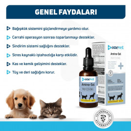 OneVet Amino-Sol 50 Ml Yavru Kedi ve Köpekler İçin Gelişim Destekleyici Damla 