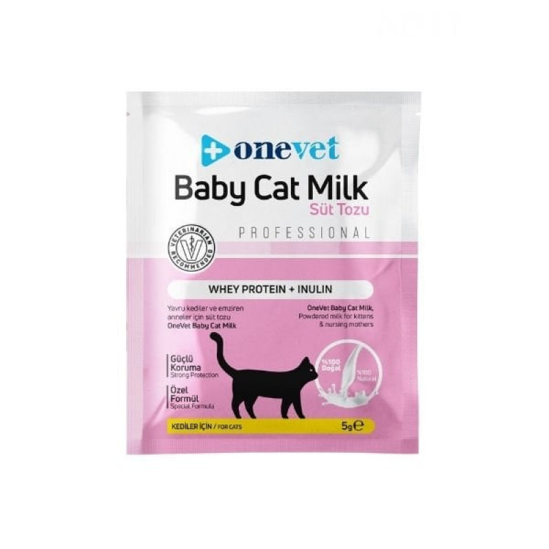 OneVet Baby Cat Milk 5 Gr Sindirim ve Büyüme Destekleyici Yavru ve Anne Kedi Süt Tozu 