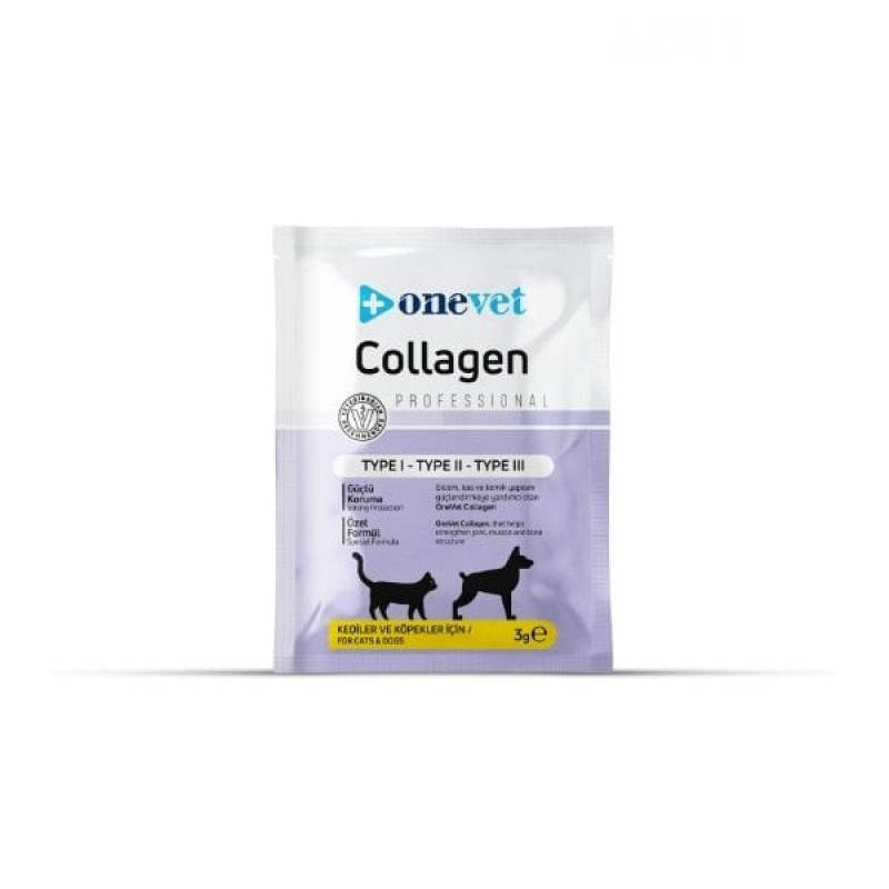 OneVet Collagen Kedi ve Köpekler için Eklem ve Kas Destekleyici Saşe 3 Gr 30 Adet