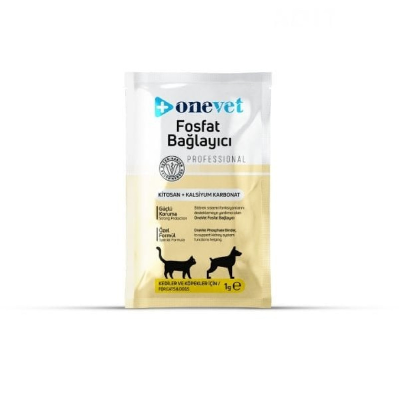 OneVet Fosfat Bağlayıcı Kedi ve Köpekler İçin Böbrek Sağlığı Destekleyici Saşe 1 Gr 30 Adet