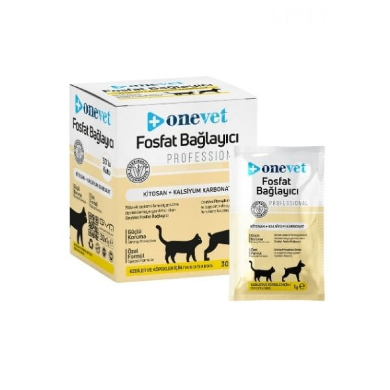 OneVet Fosfat Bağlayıcı Kedi ve Köpekler İçin Böbrek Sağlığı Destekleyici Saşe 1 Gr 30 Adet