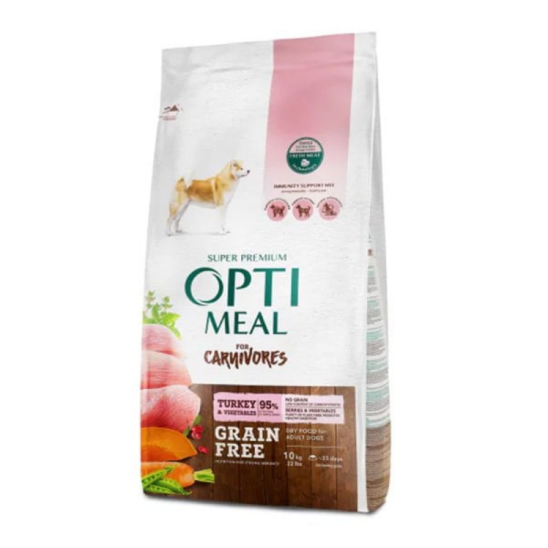 Optimeal 10 Kg For Carnivores No Grain Adult Hindi ve Sebze | Yetişkin Köpek Kuru Maması Optimeal 10 Kg For Carnivores No Grain Adult Hindi ve Sebze | Yetişkin Köpek Kuru Maması