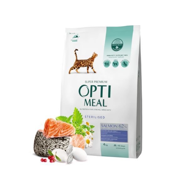 Optimeal 4 Kg Sterilised Somon | Yetişkin Kuru Kedi Maması