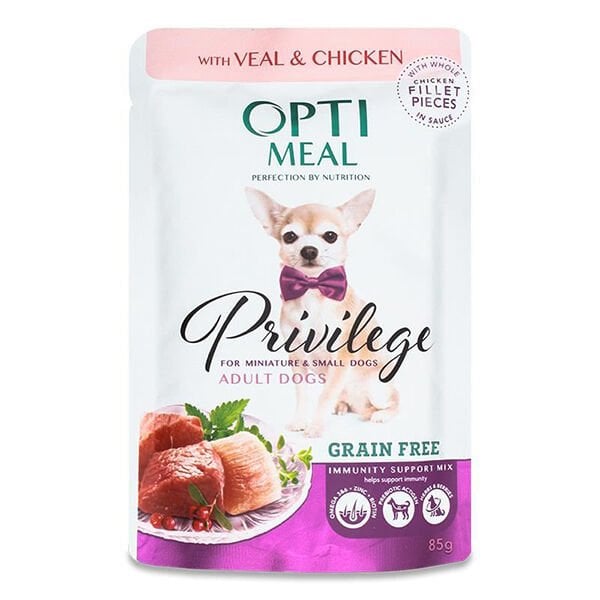 Optimeal 85 Gr Privilege Adult Miniature Small Dana ve Tavuk | Yetişkin Köpek Konserve Maması