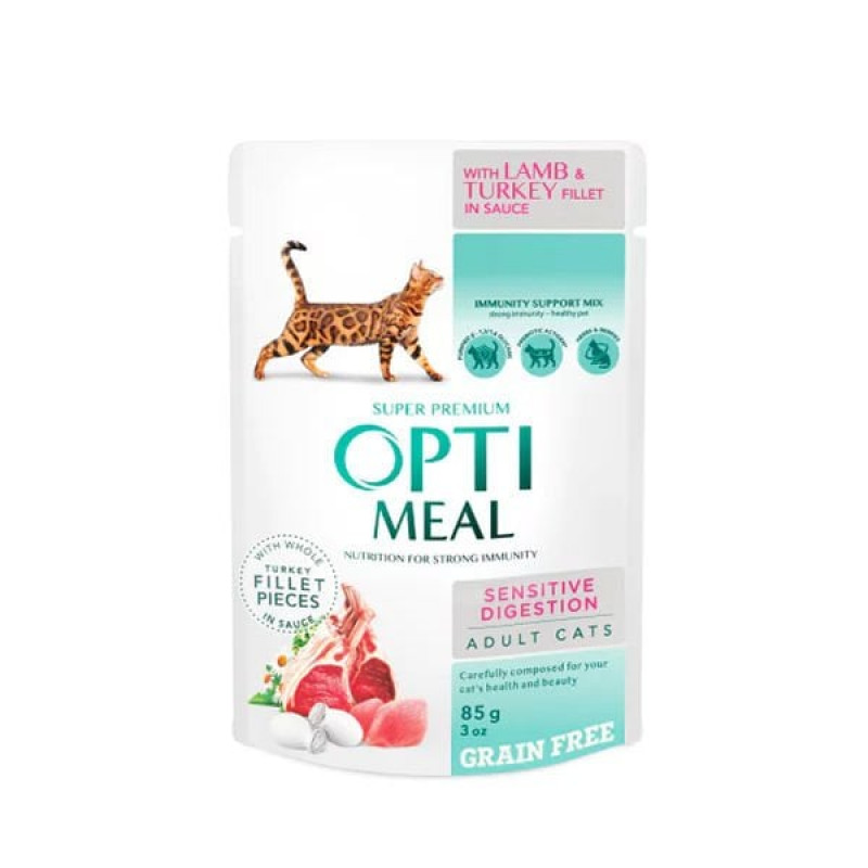 Optimeal 85 Gr Sensitive Digestion With Lamb and Turkey Fillet İn Sauce | Yetişkin Kedi Maması Optimeal 85 Gr Sensitive Digestion With Lamb and Turkey Fillet İn Sauce | Yetişkin Kedi Maması