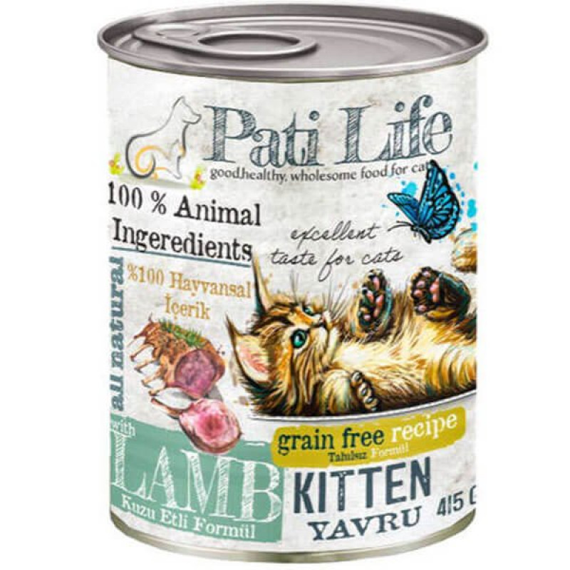Pati Life 415 Gr Tahılsız Kuzu Etli Yavru | Yavru Kedi Maması Pati Life 415 Gr Tahılsız Kuzu Etli Yavru | Yavru Kedi Maması