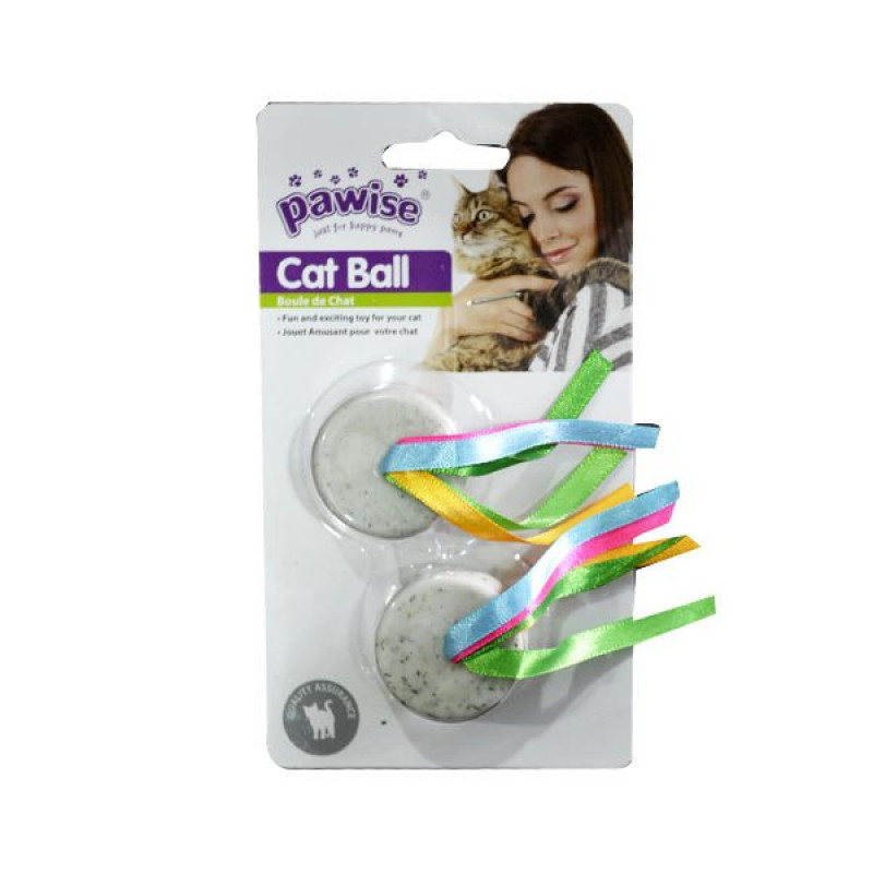 Pawise 2 Adet Kurdeleli Top | Kedi Top Oyuncak