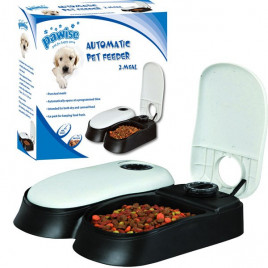 27x7x24 Cm Zaman Ayarlı Mama Kabı Ciftli | Köpek Otomatik Mama Kabı