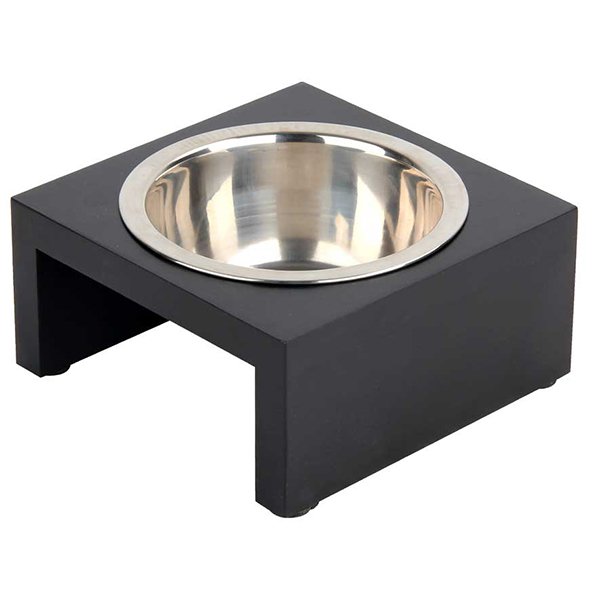 Pawise 350 Ml Ahşap Standlı Ayaklı Mama Kabı | Metal Mama Ve Su Kabı