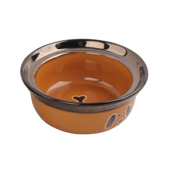 Pawise 450 Ml Seramik Mama Kabı Turuncu | Seramik Mama Ve Su Kabı