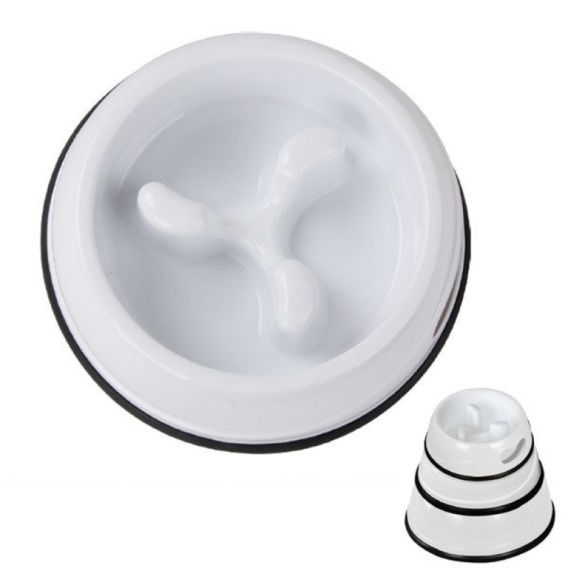 Pawise 500 Ml Slow Eat Yavaş Yeme Mama Kabı 16x5,5 Cm | Plastik Mama Ve Su Kabı