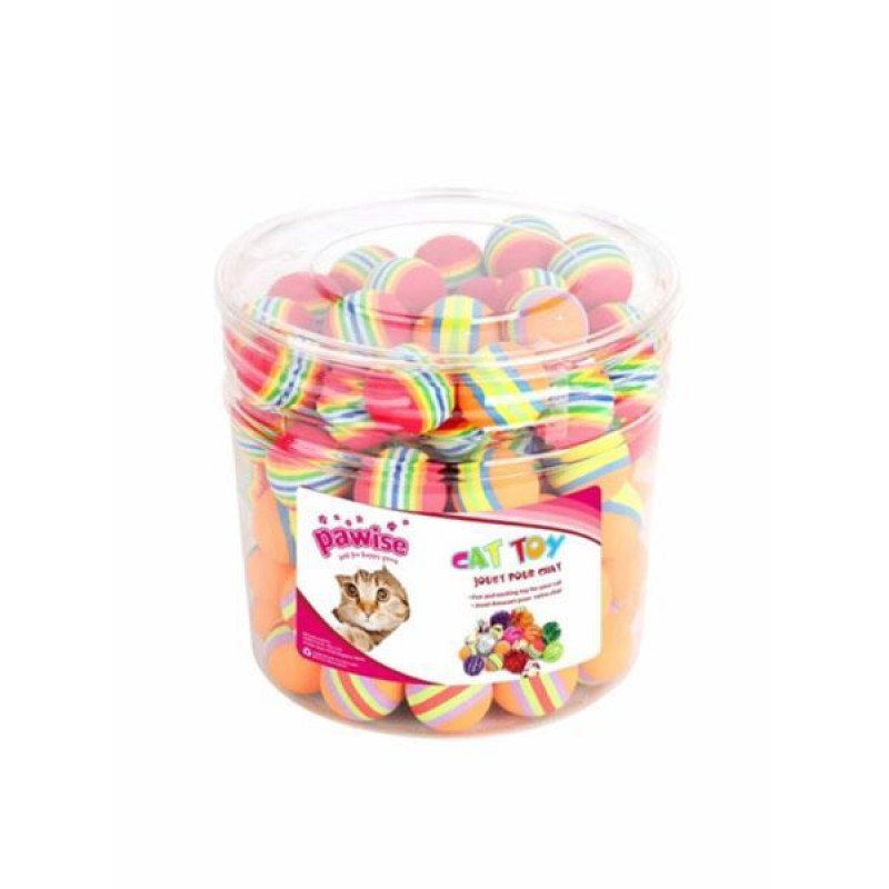 Pawise 90 Adet Sünger Top Renkli | Kedi Top Oyuncak Pawise 90 Adet Sünger Top Renkli | Kedi Top Oyuncak