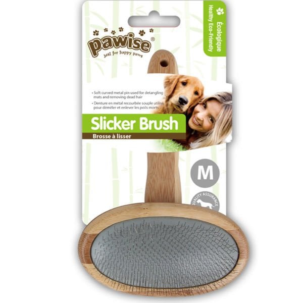 Pawise L Ahşap Tutma Saplı Oval Tarama Fırçası | Köpek Tarağı
