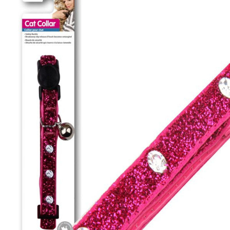 Pawise Taşlı Gül Rengi Kedi Boyun Tasması | Kedi Boyun Tasması