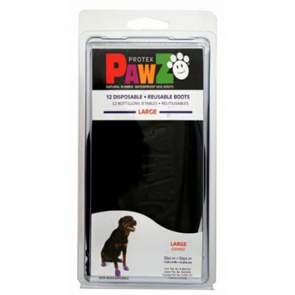 Pawz 12'li L Siyah Galoş | Köpek Patik Ayakkabısı