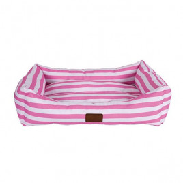 65x45x20 Cm Daisy Yatak Pembe Çizgili Medium | Kumaş Köpek Yatağı