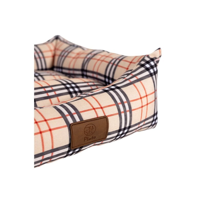 Peggy 65x45x20 Cm Lady Yatak Krem Ekose Medium | Kumaş Köpek Yatağı