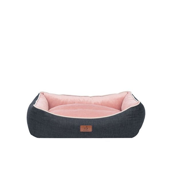 Peggy 70x50x25 Cm Lola Yatak Antrasit Pembe Medium | Kumaş Köpek Yatağı