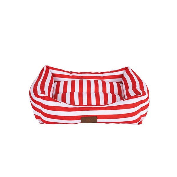 Peggy 80x60x23 Cm Daisy Yatak Kırmızı Çizgili Large | Kumaş Köpek Yatağı