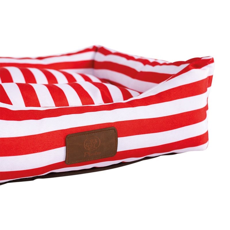 Peggy 80x60x23 Cm Daisy Yatak Kırmızı Çizgili Large | Kumaş Köpek Yatağı