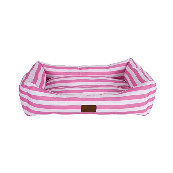 Peggy 80x60x23 Cm Daisy Yatak Pembe Çizgili Large | Kumaş Köpek Yatağı