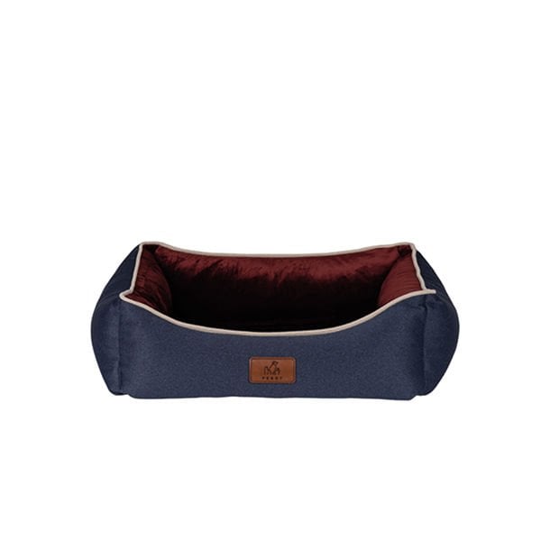 Peggy 85x68x30 Cm Lola Yatak Lacivert Bordo Large | Kumaş Köpek Yatağı