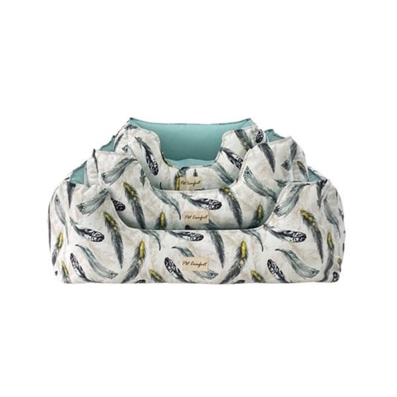 Pet Comfort L Alpha Merta Beyaz Mint 105x85 Cm | İç Mekan Köpek Yatağı