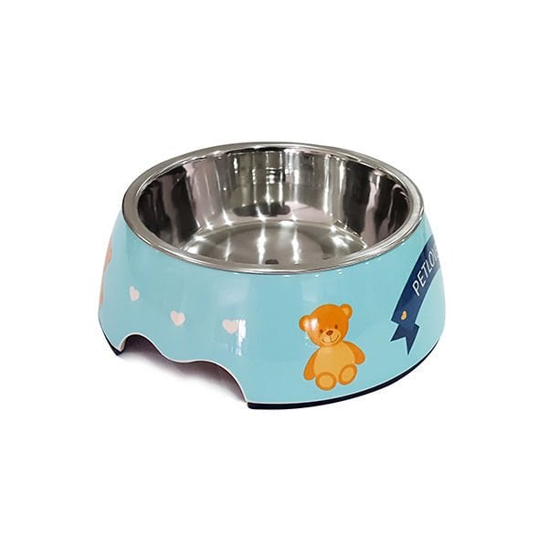 Pet Loves 160 Ml Ayıcık Desenli Melamin Mama ve Su Kabı 13x14x4,5 Cm | Melamin Mama Ve Su Kabı