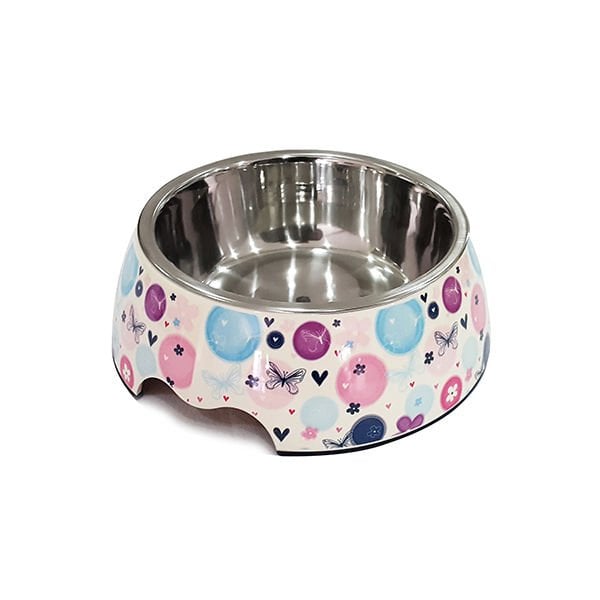 Pet Loves 350 Ml Kelebek Desenli Melamin Mama ve Su Kabı 17,5x17x6 Cm | Melamin Mama Ve Su Kabı