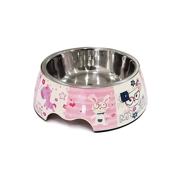 Pet Loves 350 Ml Tavşan Desenli Melamin Mama ve Su Kabı 17,5x17x6 Cm | Melamin Mama Ve Su Kabı