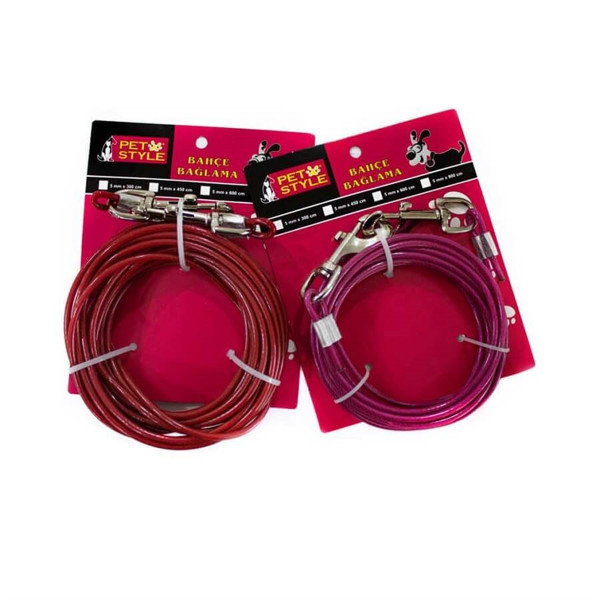 Pet Style 3 Mt Bahçe Bağlama 5mm | Köpek Bahçe Bağlama Kayışı