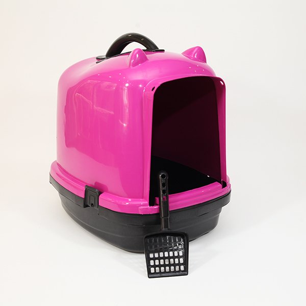 Pet Style 49.5X40X50h Cm Comfort Kapalı Tuvalet Kabı Pembe | Kapalı Kedi Tuvaleti