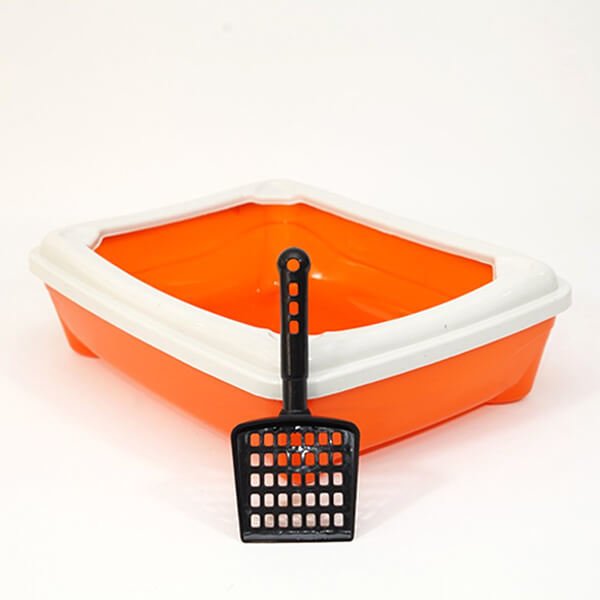 Pet Style 49X37.5X13.5h Cm Kitty Açık Tuvalet Kabı Turuncu | Açık Kedi Tuvaleti