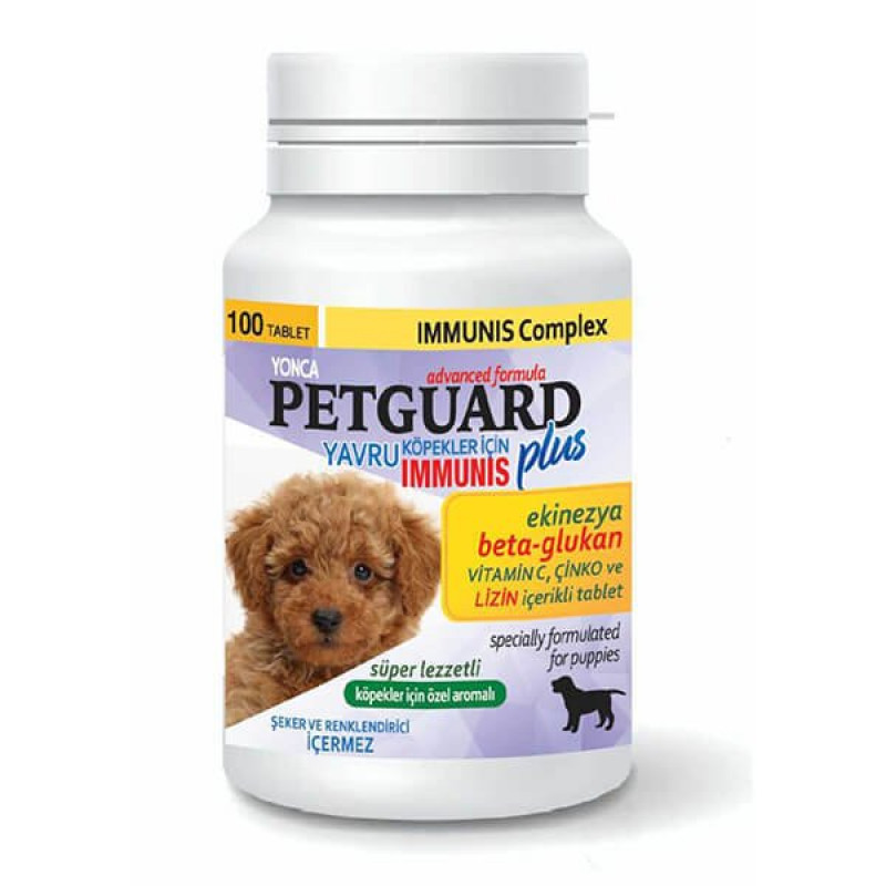 Petguard 100 Adet Ekinezya Beta-Glukan ve Çinkolu İmmunis Tableti | Yavru Köpek Bakım Petguard 100 Adet Ekinezya Beta-Glukan ve Çinkolu İmmunis Tableti | Yavru Köpek Bakım