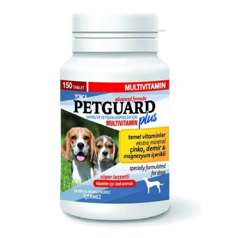 Petguard 150 Adet Çinko Demir Magnezyum ve Ekstra Mineralli Multivitamin Tableti | Köpek Vitamini Petguard 150 Adet Çinko Demir Magnezyum ve Ekstra Mineralli Multivitamin Tableti | Köpek Vitamini
