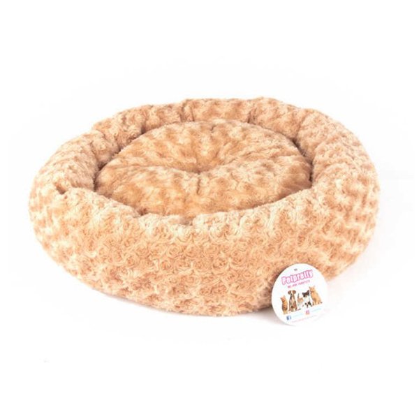 Petpretty 55x55 Cm Simit Yatak Peluş Açık Kahve | Simit Kedi Yatağı