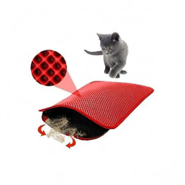 Elekli Kedi Tuvaleti Paspası 50x60 Cm Kırmızı