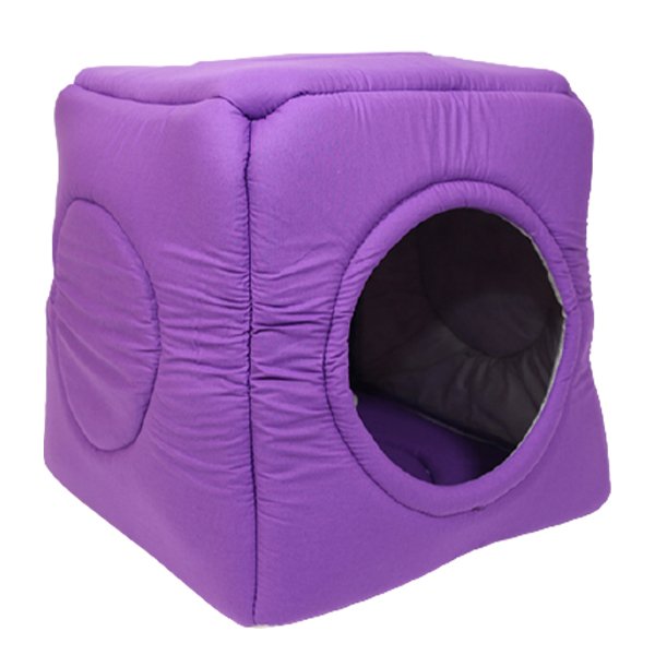 Petpretty Vp-1542 Üç Fonksiyonlu Kumaş Yuva Mor | Yuvalı Kedi Yatağı