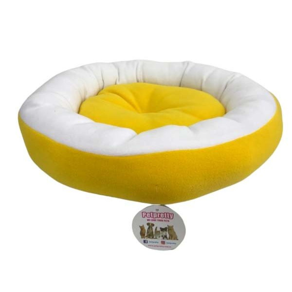 Petpretty Vp-1647 Polar Simit Yatak Sarı | Peluş Köpek Yatağı