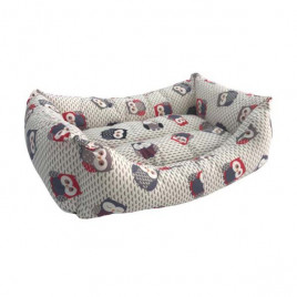 Vp-3008 Baykuş Desenli Kumaş Yatak No:4 65x85x22h Cm | Kumaş Köpek Yatağı