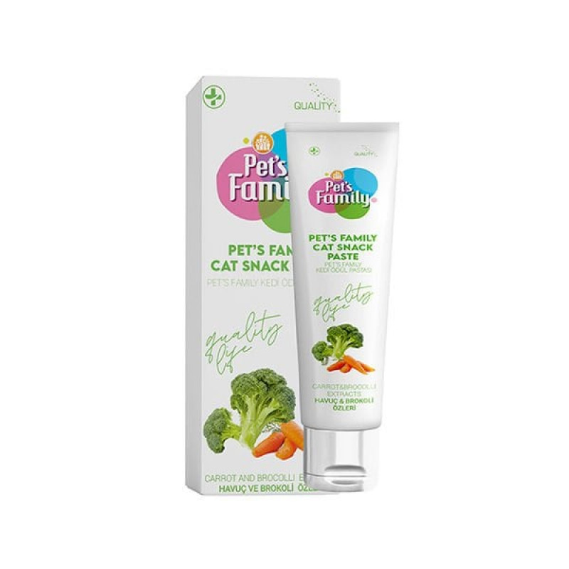 Pets Family 30 Gr Snack Paste Havuç ve Brokoli | Kedi Atıştırmalık Ödül Maması Pets Family 30 Gr Snack Paste Havuç ve Brokoli | Kedi Atıştırmalık Ödül Maması
