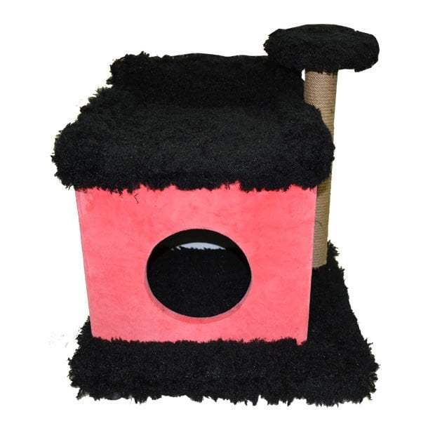 Pets Köşk Yuvalı Tüylü Kedi Tırmalama Tahtası Renkli | Tırmalama Tahtalı Kedi Evi