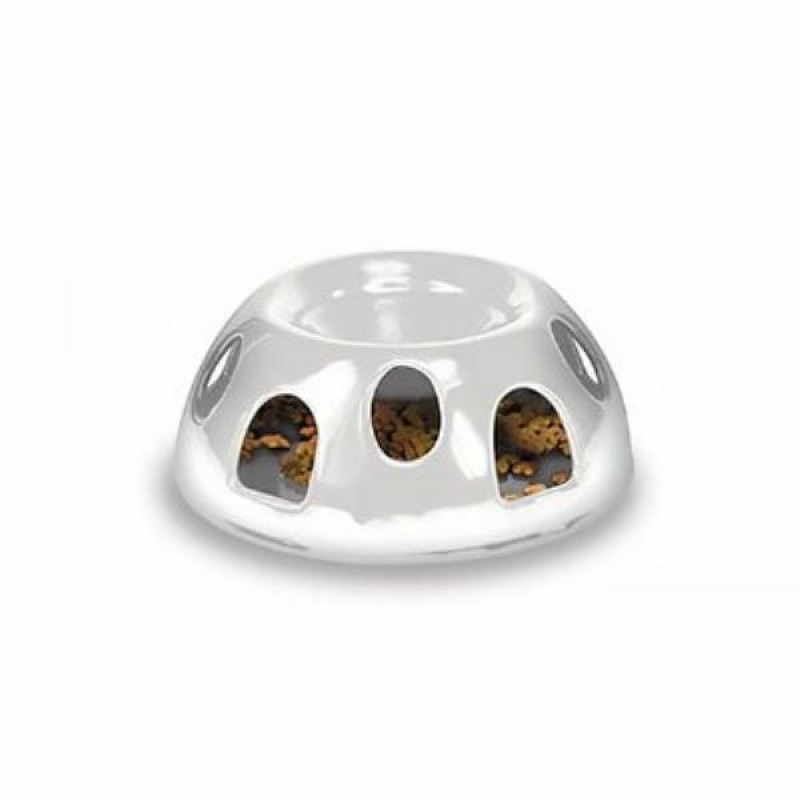 Pets Yavaş Yeme Seramik Mama Kabı Beyaz | Seramik Mama Ve Su Kabı